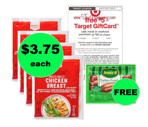 Don’t Miss the Meat Stock Up!  Pick Up Chicken Breasts for $1.50/lb Plus FREE Turkey Franks at Target! ~Ends Tomorrow!