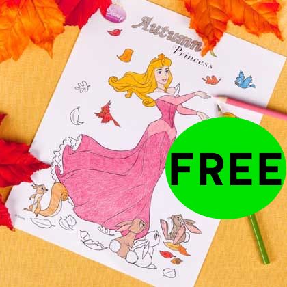 FREE Princess Aurora’s Autumn Coloring Page!