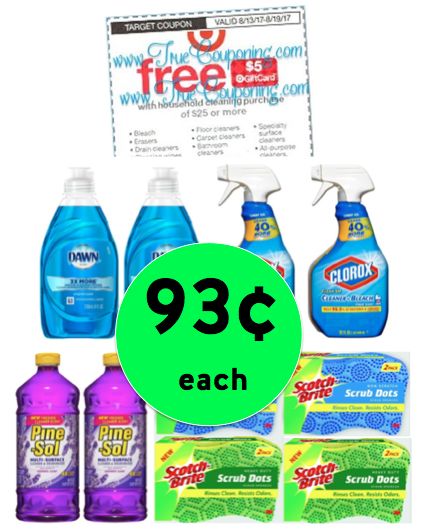 Clean for Cheap with TEN (10!) Household Cleaning Products ONLY 93¢ Each at Target! ~ Ends Tomorrow!