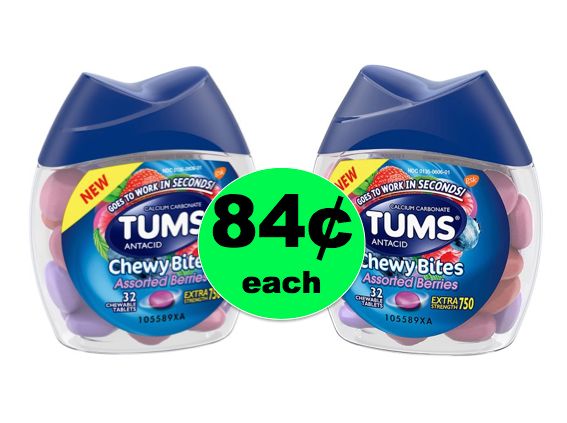 Unhappy Tummy? Nab Tums Chewy Bites ONLY 84¢ Each at Walmart! ~ Right Now!