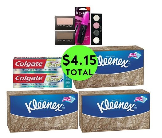 For Only $4.15 TOTAL, Get (2) Toothpastes, (3) Kleenex Boxes & (4) Cosmetics This Week at CVS!