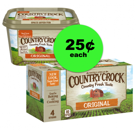 NOW at Publix – Country Crock Spread or Buttery Sticks For 25¢! ~ Ends Tues/Weds!
