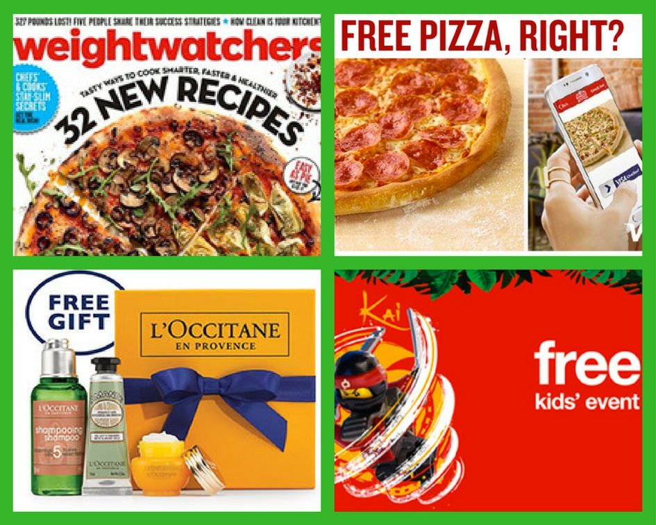 FOUR (4!) FREEbies: Annual Subscription to Weight Watchers Magazine, Papa Johns Pizza, L’Occitane Gift and Scavenger Hunt!
