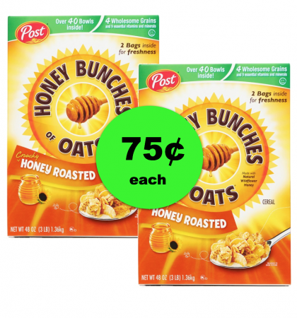 Cereal for Breakfast or Dinner? Get Honey Bunches of Oats for 75¢ and Do Both! ~ Ends Tues/Weds!