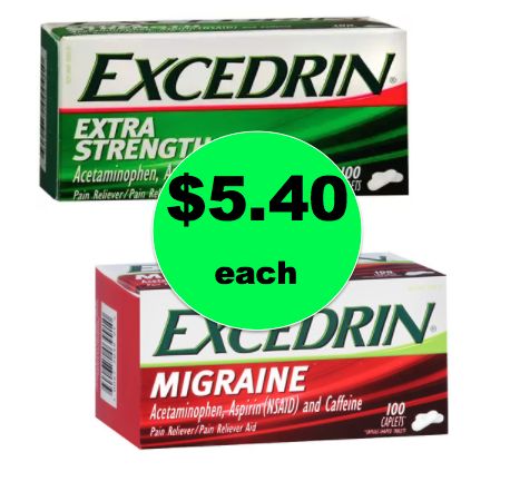 Bye Bye Headache! Get Excedrin Pain Relief BIG Bottles ONLY $5.40 Each at Walgreens! {and Publix too!} ~Going on Now!