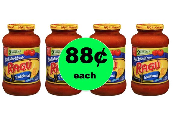 Ragu Pasta Sauce Stock Up Time! Get FOUR (4!) Jars ONLY 88¢ Each at Walgreens!  ~Right Now!