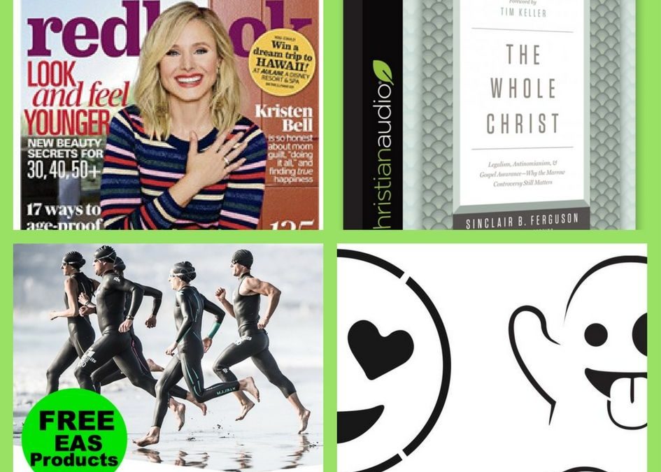 FOUR (4!) FREEbies: One-Year Subscription to Redbook Magazine, The Whole Christ Audiobook, EAS Hydration and Recovery Products and Emoji Pumpkin Templates!