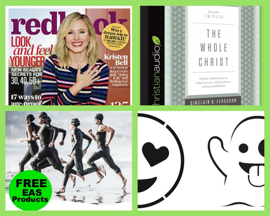 FOUR (4!) FREEbies: One-Year Subscription to Redbook Magazine, The Whole Christ Audiobook, EAS Hydration and Recovery Products and Emoji Pumpkin Templates!