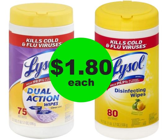 Kill Cold & Flu Germs! Pick Up Lysol Wipes BIG Canisters at Publix for $1.80 Each! ~ Ends Tues/Weds!