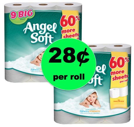 Stock Up on Angel Soft Bath Tissue ONLY 28¢ per Roll at Walgreens! ~ Right Now!