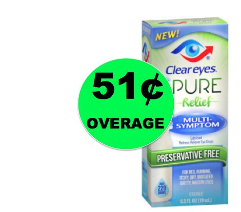 FREE + 51¢ Overage on Clear Eyes Pure Relief Drops at Walgreens! ~ Ends Today!