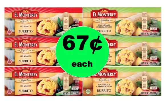 Cheap Breakfast Deal! Pick Up El Monterey Burritos For Only 67¢ Each at Walmart! ~Right Now!