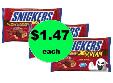 HALLOWEEN CHOCOLATE DEAL!! Pick Up $1.47 Snickers & Mars Chocolate Fun Size Candy Bags at Target! ~Right Now!
