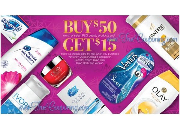 NEW P&G Holiday Beauty Rebate: FREE $15 Prepaid Card wyb $50! (Valid 11/1 – 12/31)