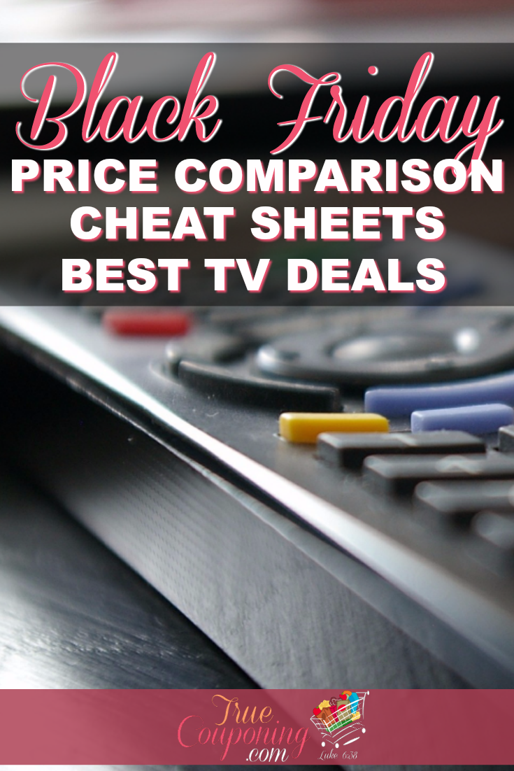2017 Black Friday TV Deals Price Comparison Cheat Sheet {FREE Download}