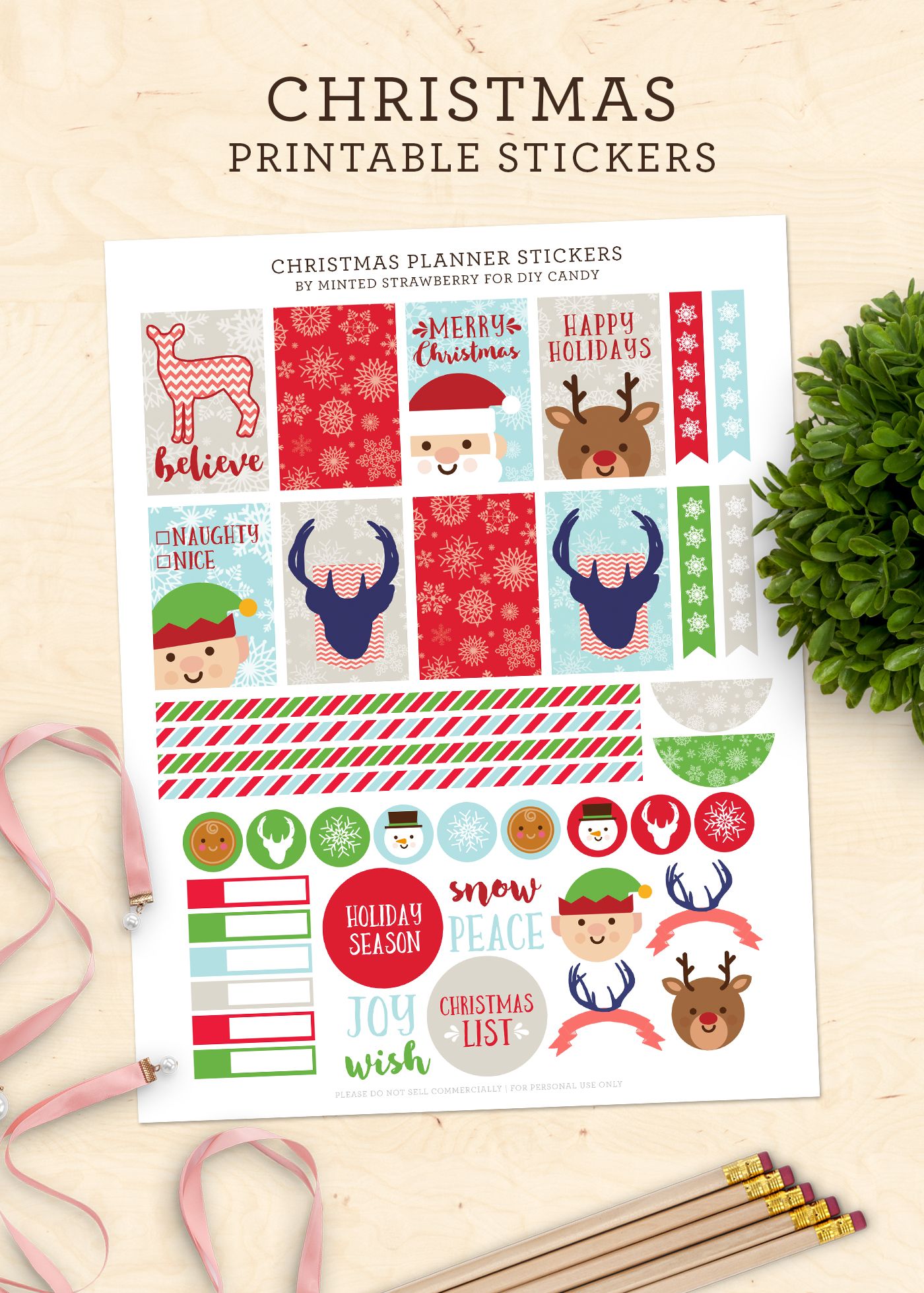 FREE Christmas Planner Printable Stickers!