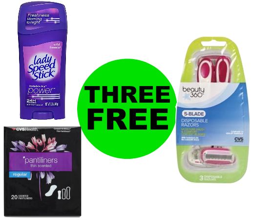 Get THREE (3!) FREE Pantiliner, Disposable Razor & Deodorant at CVS! ~ Starts Thursday 11/23!
