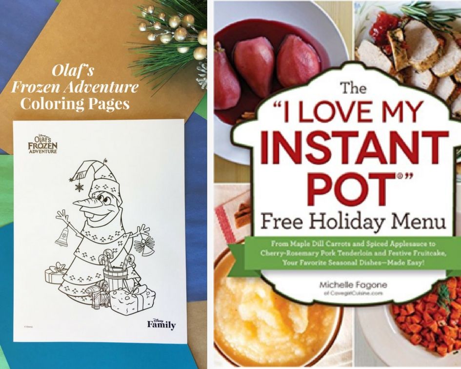 TWO (2!) FREEbies: Instant Pot Holiday Men and Disney’s Olaf Holiday Coloring Pages!