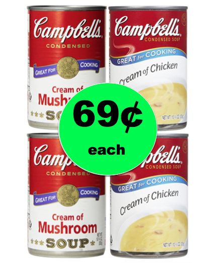 Campbell’s Cream of Chicken or Mushroom Soup ONLY 69¢ Each at Winn Dixie! ~Now!