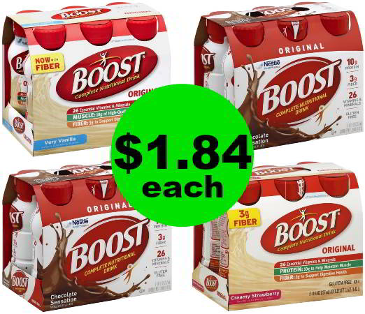Drink Up! Boost Nutritional Drink Packs are $1.84 Each (Reg. $9+) at CVS! Ends Saturday!
