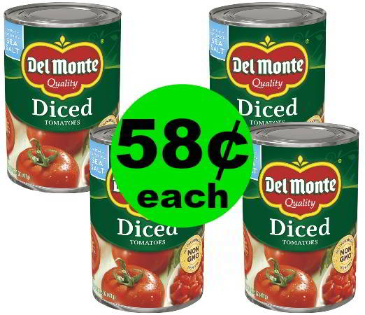 STOCK UP ON TOMATOES! Del Monte Diced Tomatoes​ ONLY 58¢ Each at Publix! Ends Tues/Weds!