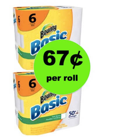 Stock Up on Bounty Basic Paper Towels ONLY 67¢ Per Roll at Winn Dixie! (Ends 1/2)