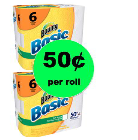 Score Bounty Basic Paper Towels Only 50¢ per Roll at Winn Dixie This Weekend! (2/24-2/25)