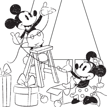 mickey and minnie mouse christmas coloring pages