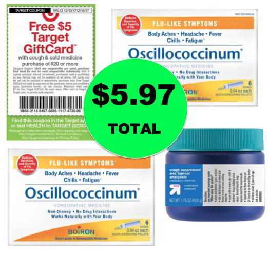 (NLA) For Only $5.97, Nab (2) Oscillococcinum Flu Relief & (1) Up & Up Cough Suppressant {Save $15} at Target! Ends Saturday!