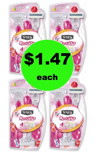 Get a CHEAP Shave with $1.47 Schick Quattro Disposable Razors at Walmart! (Ends 1/7)
