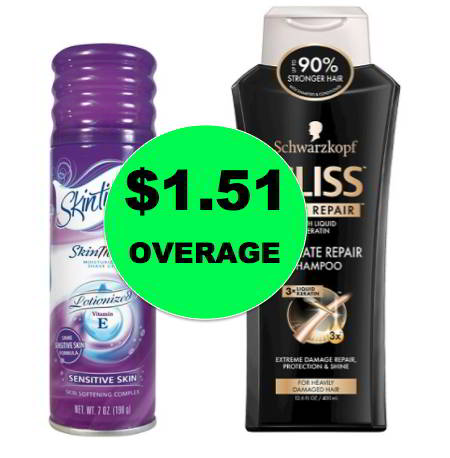 Stocking Stuffer FREEbies! Get TWO (2!) FREE + $1.51 OVERAGE on Skintimate & Gliss Hair Care at Target! Ends Tomorrow!