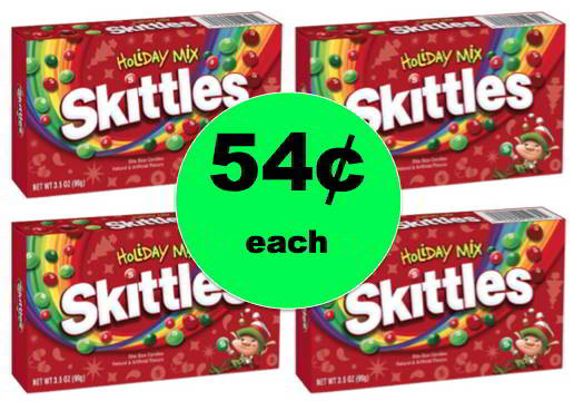 (NLA) Stocking Stuffer Alert! Get 54¢ Skittles Christmas Candy Theater Boxes at Target! Ends Saturday!