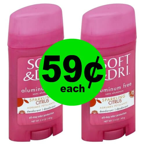 Stay Fresh with 59¢ Soft & Dri Aluminum Free Deodorant at Publix!