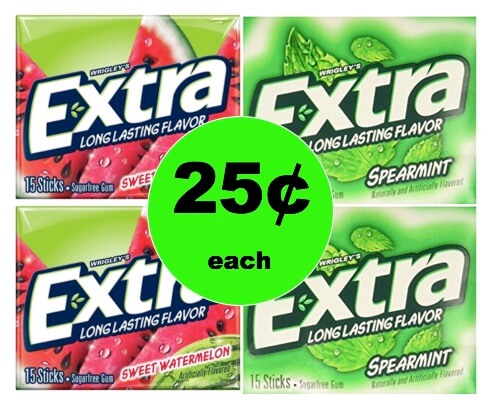 Chew for Cheap with 25¢ Extra Gum Single Packs at Target! (Ends 1/27)