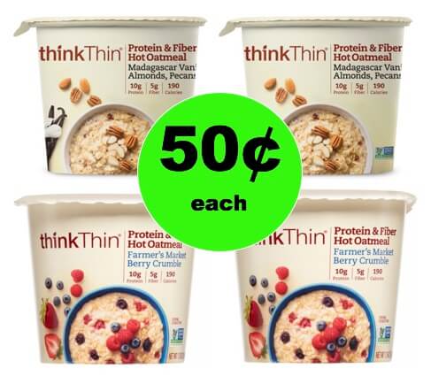 Eat Healthy with 50¢ ThinkThin Oatmeal Bowls at Target! Print Now! (Ends 2/3)