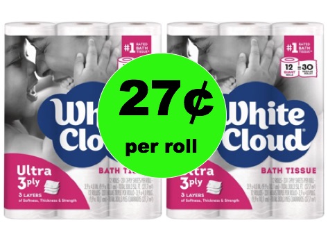 STOCK UP with White Cloud Bath Tissue 12 Pack ONLY 27¢ Per Giant Roll! (Ends 1/31)