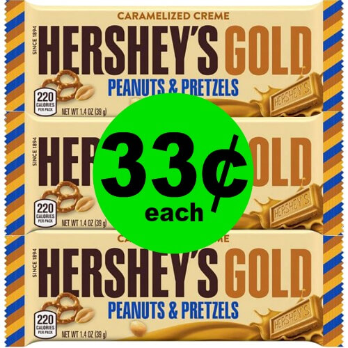 Snack on Hershey’s Gold Bars for Only 33¢ Each at CVS! (Ends 2/10)