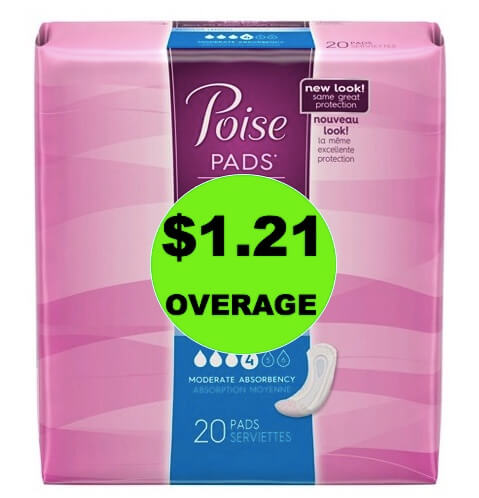 FREE + $1.21 OVERAGE on Poise Pads at Target! (Ends 3/2)