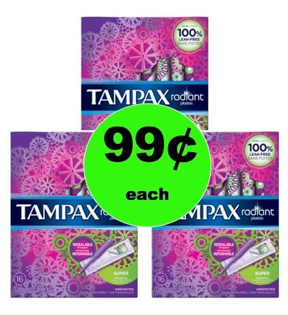 Get THREE (3!) Tampax Pearl or Radiant Tampons Only 99¢ Each at Winn Dixie! (Ends 2/10)