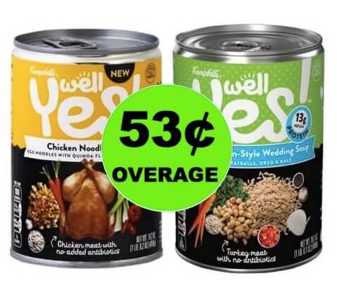 TWO (2!) FREE + 53¢ OVERAGE on Campbell’s Well Yes! Soups! (Ends 3/10)