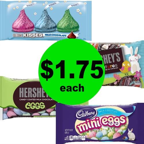 Fill Up the Baskets with $1.75 Hershey’s Easter Kisses, Eggs or Miniatures Candy Bags at CVS! (Ends 3/24)