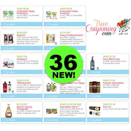 WOOHOO! There Are Thirty-Six (36!) NEW Coupons Out This Week! Save on Culturelle, Clairol, Save & More!