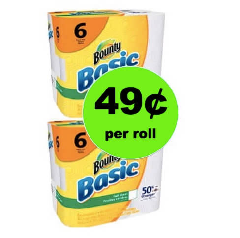 Clean Up with Bounty Basic Paper Towels Only 49¢ Roll at Winn Dixie! (3/14-3/20)