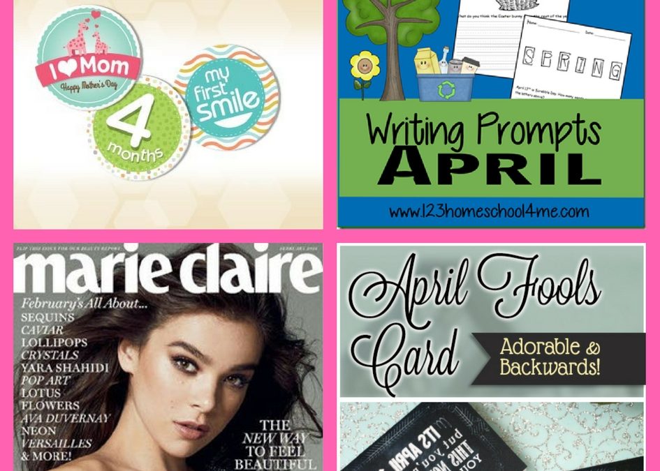 Did You See These FOUR (4!) FREEbies: Enfamil New Beginnings Family Bundle, April Writing Prompts, One Year Subscription to Marie Claire Magazine and April Fools Card!