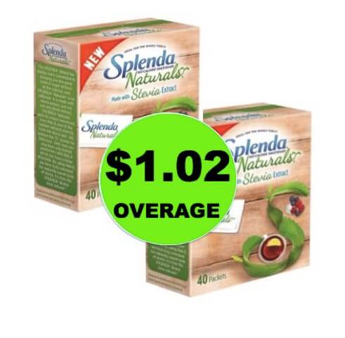 TWO (2!) FREE + $1.02 OVERAGE On Splenda Naturals Packets at Target (at Walmart too)!