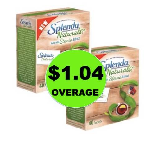 TWO (2!) FREE + $1.04 OVERAGE on Splenda Naturals Stevia Packets at Walmart!