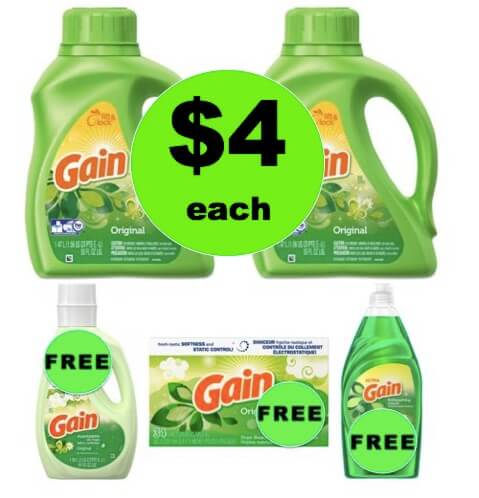 Winn Dixie What A Deal: Buy TWO (2) Gain Liquid Laundry Detergent, Get FREE Liquid Softener, Dish Detergent & Softener Sheets for FREE! (3/38 – 4/3)