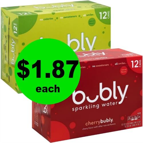 Bubly Sparkling Water 12 Packs, $1.87 Each At Publix! (Ends 5/22 Or 5/23)