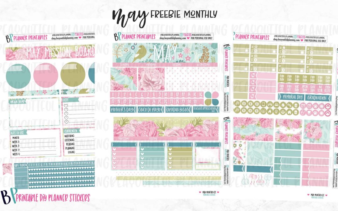 FREE May Printable Planner Stickers!