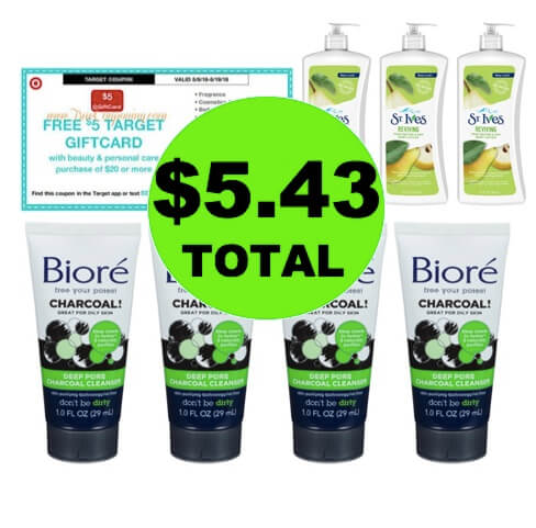 Just $5.43 for (4) St. Ives Lotions & (4) Biore Cleansers at Target! (5/6-5/9)